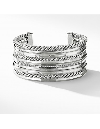 David Yurman Stax Cuff Bracelet with Diamonds 29.5MM solde