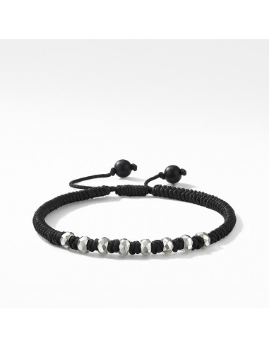 DY Men's Fortune Woven Bracelet in Black with Black Onyx Economisez 