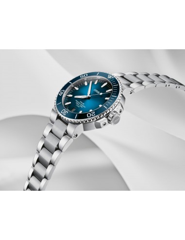 Pre-owned Oris Aquis Date Calibre 400 Blue Dial Steel Watch 01 400 7763 4135-078 24 09PEB français