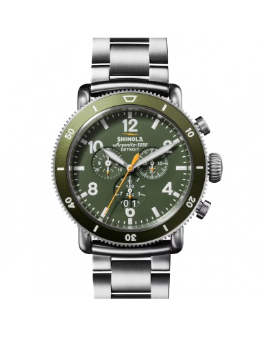 Shinola 48MM Runwell Sport Chrono 48mm Green Titanium Watch S0120282839 Toutes les collections ici