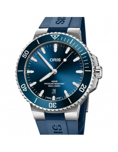 Oris Aquis Date Blue Dial Ceramic Bezel Rubber Watch 01 733 7789 4135-07 4 23 35FC la livraison gratuite