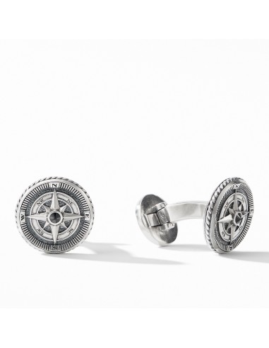 David Yurman Men's Maritime Compass Cufflinks with Center Black Diamond online