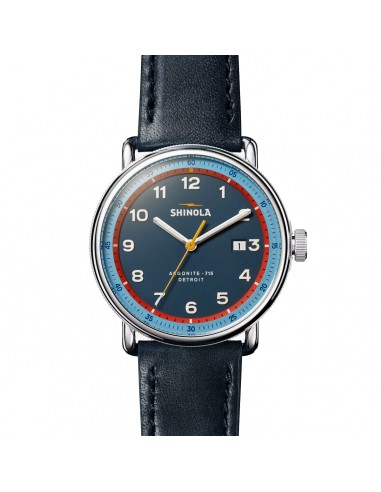 Shinola Canfield Model C56 43mm GT Blue Dial Navy Leather S0120289728 en ligne des produits 