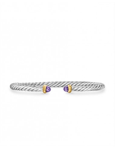 David Yurman Cable Flex Bracelet in Sterling Silver with 14K Yellow Gold, 4mm du meilleur 