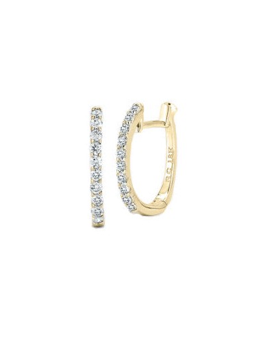 Roberto Coin 18k Yellow Gold 10MM Micropave Diamond Huggy Hoop Earrings Pre-owned store