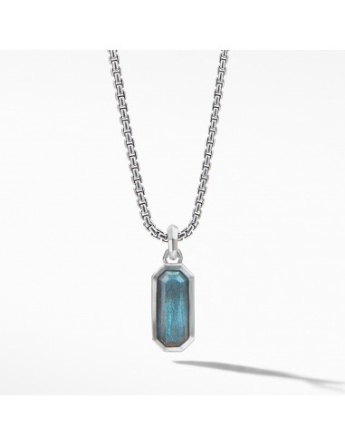 David Yurman Cable Collectibles Emerald Cut Amulet with Labradorite brillant des détails fins