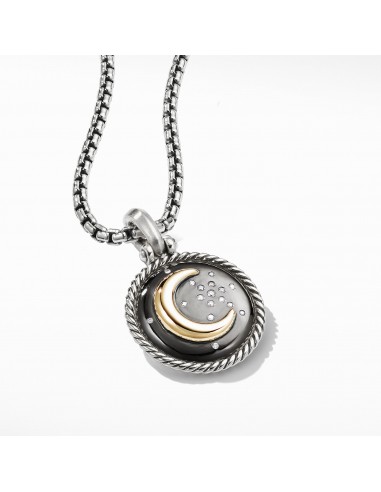 Moon and Star Amulet with Diamonds and 18k Gold soldes