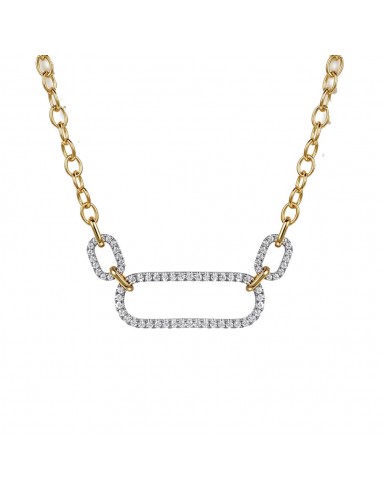 Gabriel & Co. 14K White & Yellow Gold Diamond Link Chain Necklace pas chere