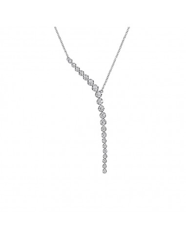 Gabriel 14k White Gold Y Diamond Necklace 50% de réduction en Octobre 2024