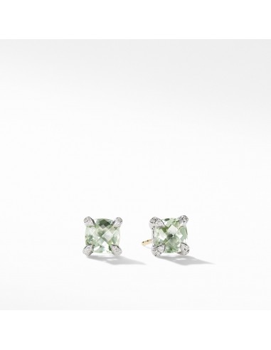 Pre-owned David Yurman Chatelaine 6MM Stud Earrings with Prasiolite and Diamonds l'évolution des habitudes 