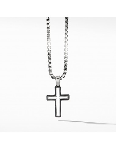 David Yurman Men's Forged Carbon Cross Pendant 24MM Les magasins à Paris et en Île-de-France