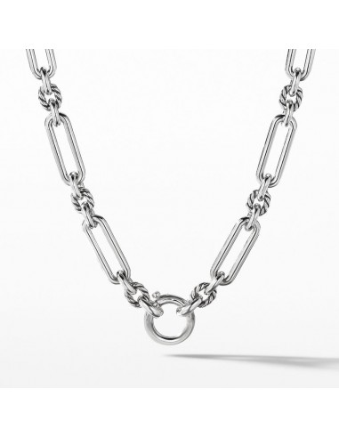 Pre-owned David Yurman Lexington Silver Chain Necklace 7.1mm brillant des détails fins