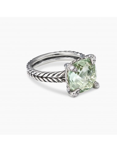 Pre-owned David Yurman Chatelaine Prasiolite 8mm Ring with Diamond Prongs le concept de la Pate a emporter 