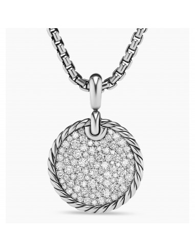 Pre-owned David Yurman Elements Disc Pendant with Pave Diamonds 21mm l'évolution des habitudes 