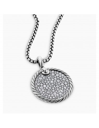 Pre-owned David Yurman Elements Disc Pendant with Pave Diamonds 24mm Comment ça marche