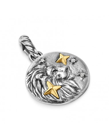 David Yurman Leo Amulet in Sterling Silver with 18K Yellow Gold and Diamonds, 19mm meilleur choix