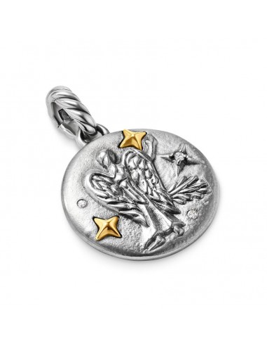 David Yurman Virgo Amulet in Sterling Silver with 18K Yellow Gold and Diamonds, 19mm le concept de la Pate a emporter 