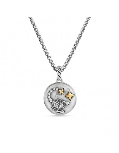 David Yurman Scorpio Amulet in Sterling Silver with 18K Yellow Gold and Diamonds, 19mm Pour