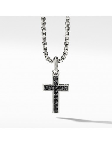 David Yurman Men's Cross Pendant with Pave Black Diamonds 23MM en linge