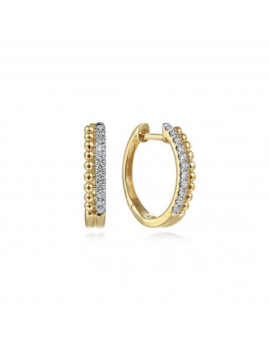 Gabriel 14K Yellow Gold Bujukan Pave 10mm Diamond Huggie Earrings shop