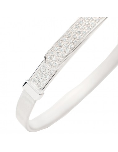 Marco Bicego 18K White Gold Masai Coil and Diamond Pave Bangle Bracelet, Thin Comparez plus de prix