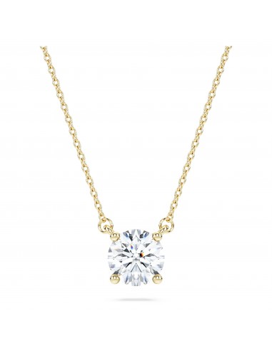 Swarovski Diamond Eternity Round Solitaire Pendant Necklace 14K Yellow Gold 1ctw commande en ligne