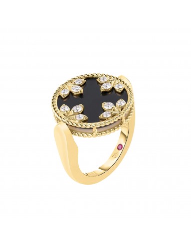 Roberto Coin 18K Yellow Gold Colored Medallions Diamond, Black Jade & Mother of Pearl Reversible Ring du meilleur 