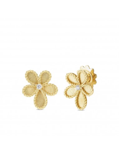 Roberto Coin 18K Yellow Gold Princess Jasmine Flower Stud Earrings basket pas cher