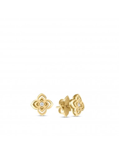 Roberto Coin Palazzo Ducale Carnevale Small Diamond Flower Stud Earrings soldes