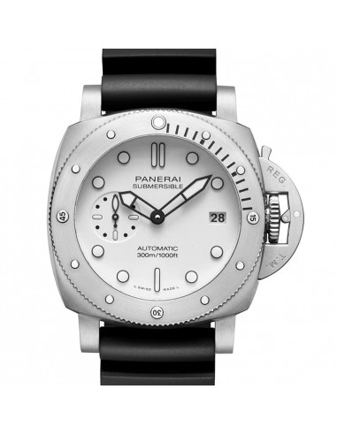 Pre-owned Panerai Submersible 42mm Bianco White PAM01223 Par le système avancé 