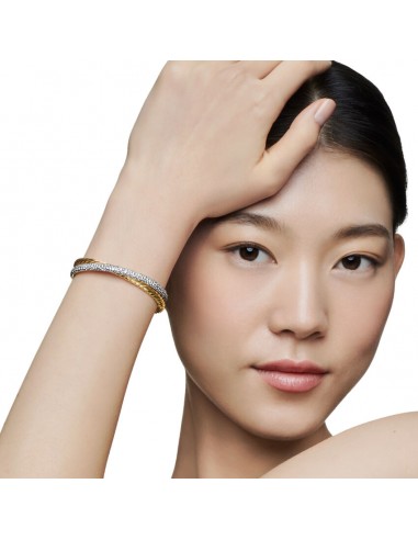 David Yurman Pave Crossover Two Row Cuff Bracelet in 18K Yellow Gold with Diamonds, 10.5mm paiement sécurisé