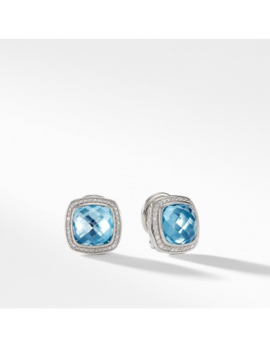 David Yurman Albion 11MM Earrings with Blue Topaz and Diamonds à prix réduit toute l'année