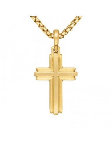 David Yurman Deco Cross Pendant in 18K Yellow Gold, 34mm solde