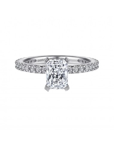 Gabriel 14K White Gold Rectangular Radiant Cut Diamond Engagement Ring Mounting Livraison rapide