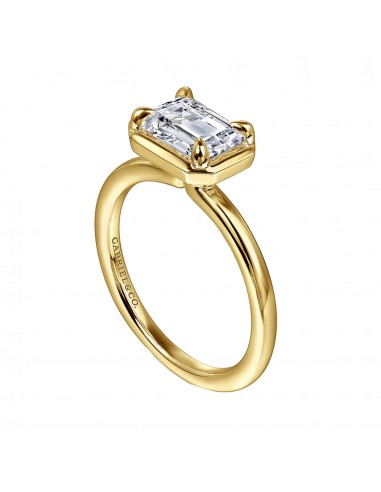 Gabriel 14K Yellow Gold Emerald Cut Diamond Engagement Ring Mounting Livraison rapide