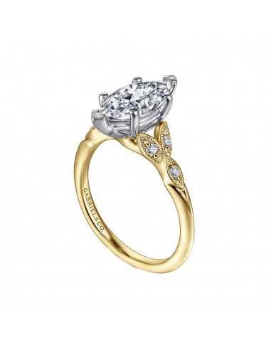 Gabriel 14K White-Yellow Gold Marquise Shape Diamond Engagement Ring Mounting est présent 