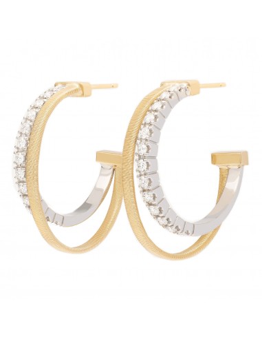 Marco Bicego 18K Yellow Gold Double Hoop Earrings with Diamonds Vous souhaitez 