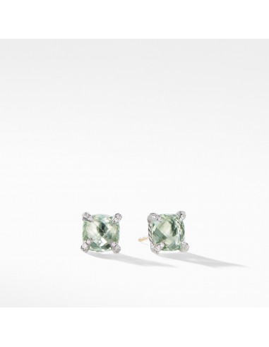 David Yurman Chatelaine 9MM Stud Earrings with Prasiolite and Diamonds Comment ça marche