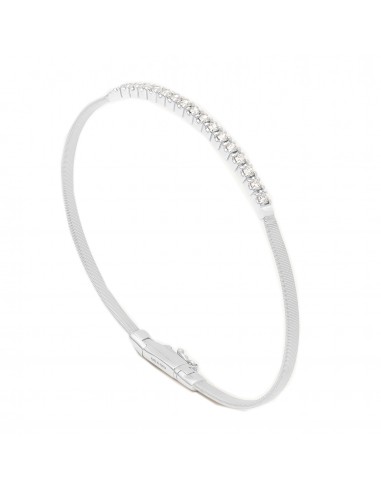 Marco Bicego 18K White Gold Masai Small Stackable Bracelet with Diamond Bar pas cher 