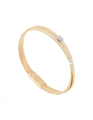 Marco Bicego 18K Yellow Masai Gold 2-Strand Coil Bracelet with Diamonds Véritable concentré