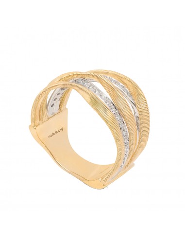 Marco Bicego 18K Yellow Gold Marrakech 5-Band Coil Ring with Diamonds pas cher chine