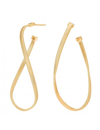 Marco Bicego 18K Yellow Gold Marrakech Twisted Irregular Medium Hoops store