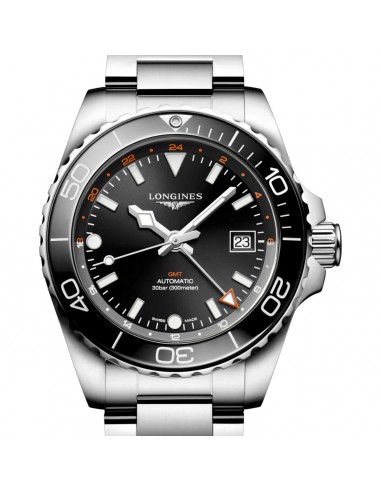 Longines 41MM Hydroconquest GMT Automatic Black Dial Stainless Steel Watch L37904566 en ligne