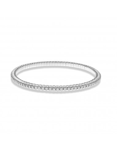 Hulchi Belluni 18K White Gold Tresore Stretch Tennis Bangle Bracelet, 2.00 Carats livraison gratuite