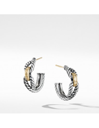 David Yurman Cable Loop Hoop Earrings with 18K Gold pas cheres