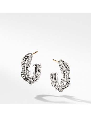 David Yurman Cable Loop Hoop Earrings with Diamonds basket pas cher