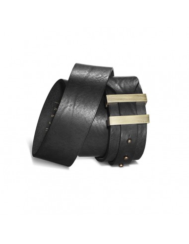 Ceinture homme cuir noir | SPARTIATE.40 le des métaux précieux