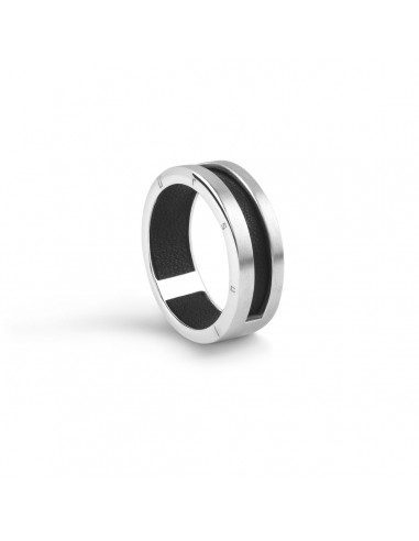 Bague homme argent cuir | YIN Livraison rapide