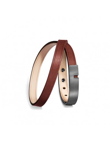 Bracelet cuir  marron double | U-TURN TWICE Jusqu'à 80% De Réduction