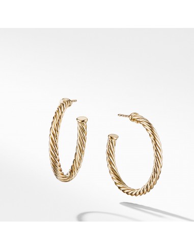 David Yurman Cable Spira Hoop Earrings in 18K Yellow Gold le concept de la Pate a emporter 